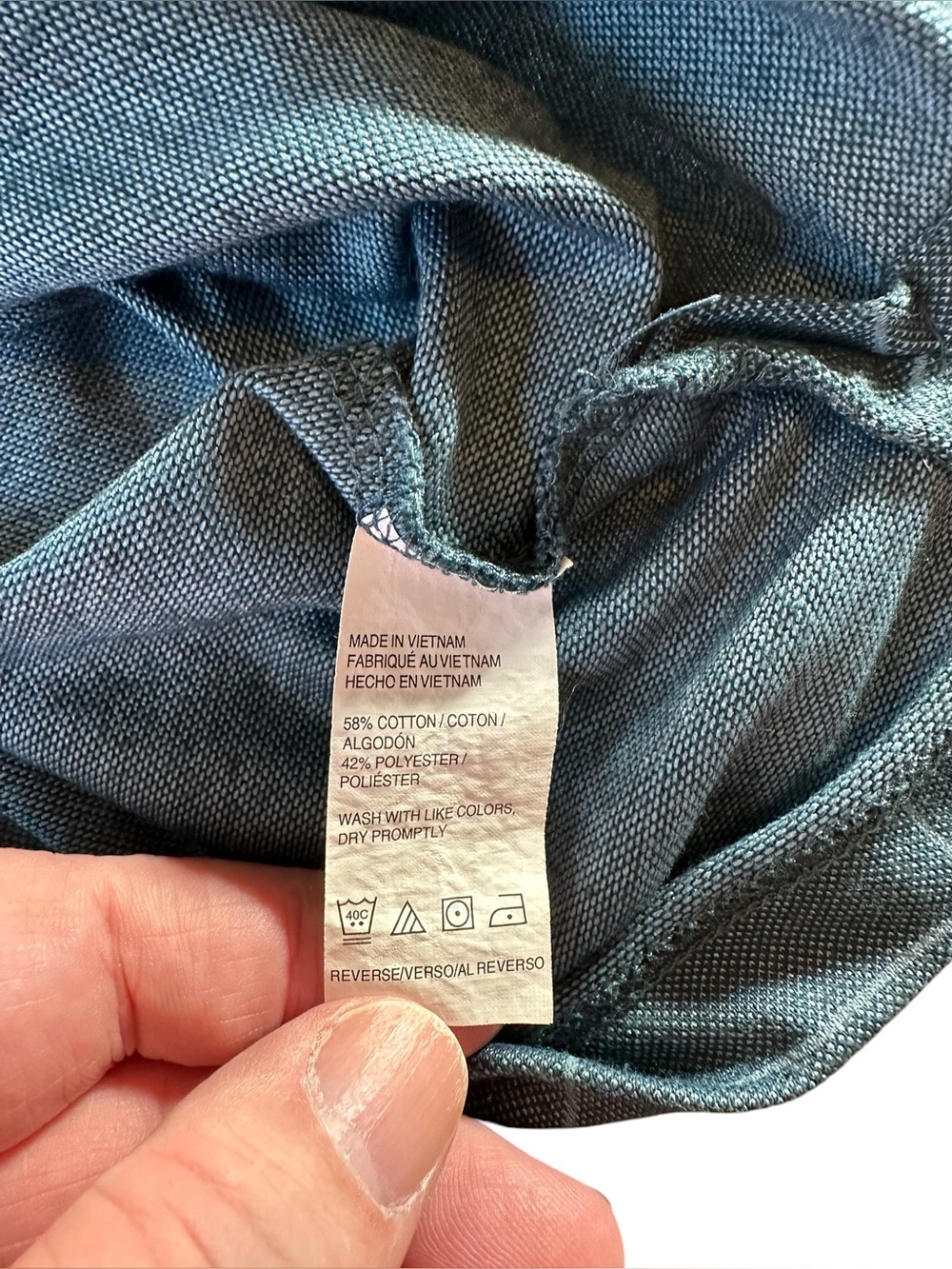 Van Heusen Men’s Teal Windowpane Polo Shirt XL - Picture 9 of 9